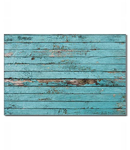 banjado Glas Magnettafel (120 x 80cm) - Magnetwand Glas - Magnetpinnwand als Memoboard - Pinnwand Magnettafel Küche, Büro, Kinderzimmer - Blaue Holzlatten