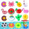 QUACOWW Lot de 17 porte-gobelets gonflables pour piscine, dessous de verre pour boissons, porte-bouteille gonflable, porte-bouteille flottant pour famille, piscine, fête