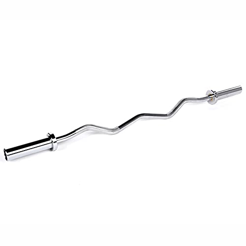 GEREP Curlstange Kurzhantelstange Hantelstange Langhantelstange Gewichtheberstange für Workout Sicheres Fitness Kraft Training/Silber / 120cm