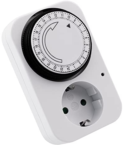 MC Power - Analoge Zeitschaltuhr für Innen | AZ-41 | 15-Minuten-Takt, Timer Steckdose, mechanisch, Dauerbetrieb möglich, energiesparend, einfache Bedienung
