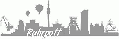 Skyline4u Ruhrpott Skyline Aufkleber Sticker Autoaufkleber City Gedruckt - 15x4,9cm grau