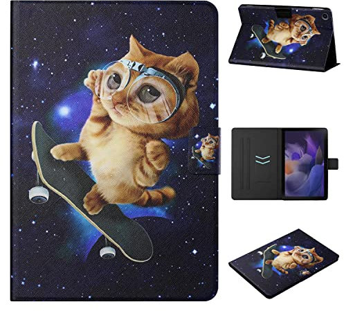 Funda para Lenovo Tab M10 Plus 10.6 (3.ª generación) 2022 Múltiples ángulos PU Protectora Carcasa Magnético Protector con Función de Soporte para Lenovo Tab M10 Plus 3rd Gen, Gato monopatín