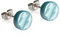Runde Ohrstecker mit dunkelgrünem Stein in Perlmuttoptik • Bunte Ohrringe für Damen • Nachhaltiger Modeschmuck aus Edelstahl & Glas • Ø 8mm