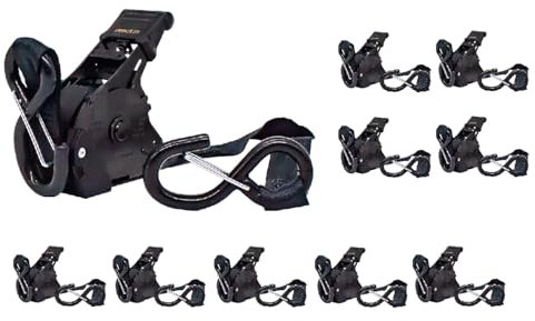 lasiprofi Automatikzurrgurt 25 mm | 3,65 m lang | Schwarz | 1 Stück | Mit S-Haken und Sicherung | Zurrgurt für PkW und Transporter | Selbstaufwickelnd | Einteilig | Bis zu 340 kg