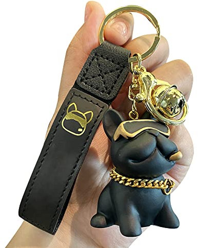 Niedlich Bulldogge Schlüsselanhänger Schlüsselbund Kreative Schlüsselring Cartoon Tier Taschenanhänger Geldbörse Rucksack Anhänger Zubehör Auto Schlüsselring Schlüsselhalter für Damen Mädchen
