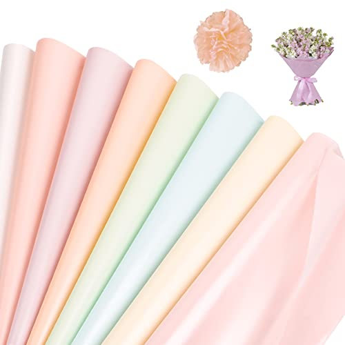 120 Feuilles Papier de Soie, 21x30cm Papier D'emballage, Papier de Soie Emballage Coloré, Papier de Soie Pour Pompons, DIY et Loisirs Créatifs(8 Couleurs)