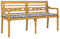 vidaXL Batavia-Bank mit Kissen Grau Karomuster 150 cm Massivholz Teak