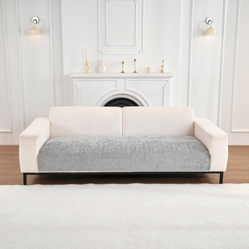 Weiche Chenille Sofabezug - Das neue Four Seasons Sofa überzug Universal Antirutsch Couch überzug 1 2 3 4 Sitzer, Sofa Sitzkissenbezug Sofaüberwürfe L Form Möbelschutz für Wohnzimmer (Grau,90X160cm)