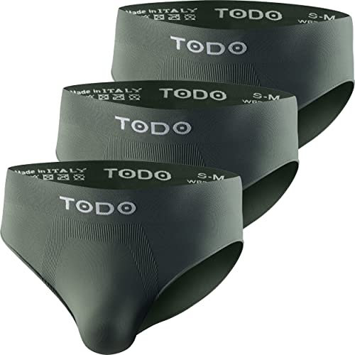 TODO Unterhosen Slips Herren-Oeko-Tex Standard 100 Zertifizierte Mutande da Uomo, 3 Cachi, S/M (Pacco da 3)