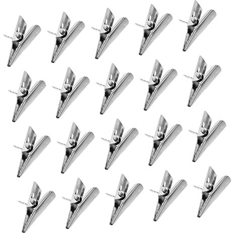 OFFSCH 50 Pcs Acortar Decoración Árbol De Navidad Pinzas De Cocodrilo Eléctricas Pequeñas Pinzas De Cocodrilo De Flores Clips Mini Clip De Boca De Mini Adornos Planchar Clavija Metal