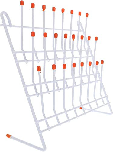 VBVARV Labor-Reagenzglas-Abtropfgestell, Reagenzglas-NäGel-Trockengestell, Metall-Reagenzglas-Abtropfgestell FüR Schulbedarf,Weiß,4PCS