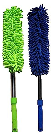 PNJB, Microfibre Noodle Duster Extending Pole Home Office Cleaning Dusting, Essentials Retractable For Long-Reach, Washable Dusting Brush, Duster For Multipurpose Cleaning Use (2pcs)