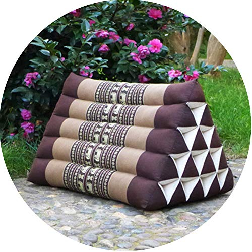 TEmkIn Bett-Rückenlehnenkissen, Dekokissen, natürliche Kapok-Füllung, Dreieckskissen, Kopfstütze, Thai-Kissen zum Fernsehen und Lesen, 17 Farben (Farbe: L, Größe: 56 x 40 x 40 cm)