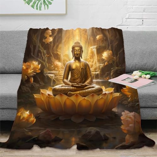 Strunt Buddha Buddha Decke, Weiches Plüsch-Flanell-Fleece-Überwurf, Decken Für Couch, Sofa, Bett, Wohnzimmer 60x80inch(150x200cm)