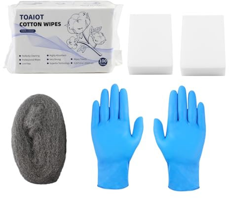 BCZAMD 3D Drucker Zubehör - Plattform Reinigungsset: Baumwolltuch Polierte Stahlwolle Schwamm Radiergummi Reinigungswerkzeug für Resin Mat Glas PEI PEO Heatbed Oberfläche Rückstand zu entfernen