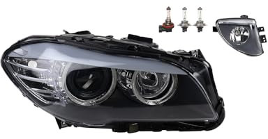 Johns, Scheinwerfer Halogen Front passend für BMW 5 F10 F11 03/2010-06/13 H7 H7 Rechts + Nebelscheinwerfer + Leuchtmittel