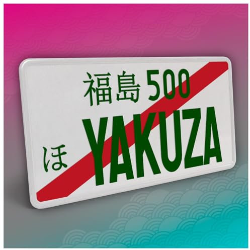 Finest Folia Japanisches Kennzeichen JDM Nummernschild 30,5x15,5cm Japan Tuning für Auto Dekor Plate Autokennzeichen Aluminium Metall Wunschtext (Yakuza, Grün, mit Streifen)