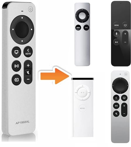 New Universal Replacement Remote Fit for Apple TV 4K/ Gen 1 2 3 4/ HD A2169 A1842 A1625 A1427 A1469 A1378 A1218 with TV Control Function (2024 Updated)