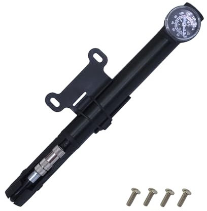 2 in 1 mini pompa portatile per pneumatici da bicicletta, 160 psi (11 bar), con set di manometri