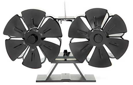 Holzofenventilator, 12 Doppelmotoren, Ventilator für Heizung, wärmebetriebene Ofenventilatoren für Haushalt, thermoelektrischer Ventilator für Holzofen, 12 mit 2 Motoren, Ofenventilator
