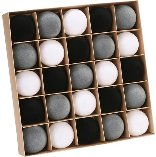 Sea Team 25er-Packung Samt-Weihnachtskugeln – dekorative Christbaum-Anhänger aus bruchsicherem Kunststoff, beflockt, 60 mm/2,36 Zoll, für Baum, Kranz, Girlande – Herbst Sonnenaufgang.Monochrom