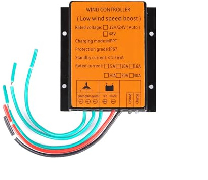 AISINILALAO 5000W Wind Turbine Controller, DC 12V 24V 48V MPPT Wind Turbine Laderegler Geeignet Für Wind Power Generation Systeme (Gelb)