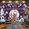 Moorle Extra große Halloween Banner, Happy Halloween Banner, Halloween Hintergrund Banner, lila Halloween Banner Deko, Halloween Party Dekoration, Halloween Photo Booth Hintergrund Deko für Kinder