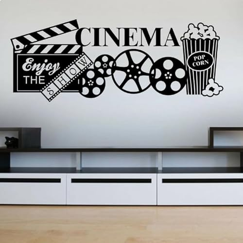 Wandtattoo Kino Wandtattoo Dekoration Wanddeko,schwarz,106X42CM
