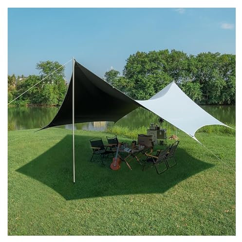 YUEKOPOU Tarpaulin Portable Sonnenschirm Markise, Hängematte Regen Fly Ultraleicht Zelt Tarp Ultraleicht Backpacking Tarp Multifunktionale for Outdoor Abenteuer Wandern Zelt(19m²)