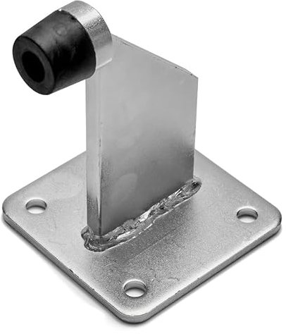 WDB - Torstopper mit Gummipuffer für Rolltore Drehtore und schwere Türen Türpuffer Bodenanschlag verzinkter Stahl - L: 100 mm B: 100 mm H: 142 mm