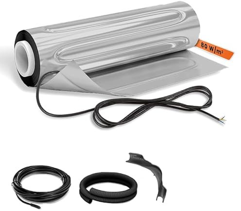 EH Expert AluPROFI - 80 W/m² - 5 m² - Heizmatten-Set für schwimmende Bodenbeläge – Elektrische Fußbodenheizung für Vinyl, Laminat, Parkett – ohne Thermostat