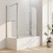 Duschwand für Badewanne 2-teilig, Duschwand 120x70x140cm Badewannenaufsatz mit Seitenwand Badewannenfaltwand Duschtrennwand Duschabtrennung für Badewanne, 6mm ESG Sicherheitsglas