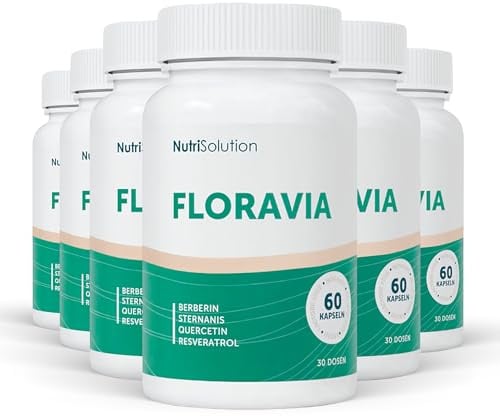 Floravia von NutriSolution I Resveratrol, Zink, Vitamin B3, Vitamin D3, Berberin, Quercetin, Inulin I 'Absorption des Nutriments, Probiotiques, à base de Plantes I Made in France (6)