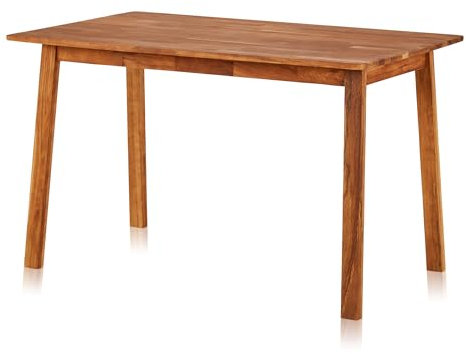 KHG Esstisch Küchentisch Holztisch 122x74x75 cm - Eiche Holz Massiv bis 100 kg belastbar - 4-6 Personen Massivholz Schreibtisch Landhausstil geölt
