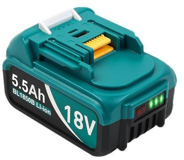 5.5 Ah Li-Ion Replacement for Makita 18V Battery,Compatible with BL1860B BL1850B BL1840B BL1830B BL1820B BL1815N Tool