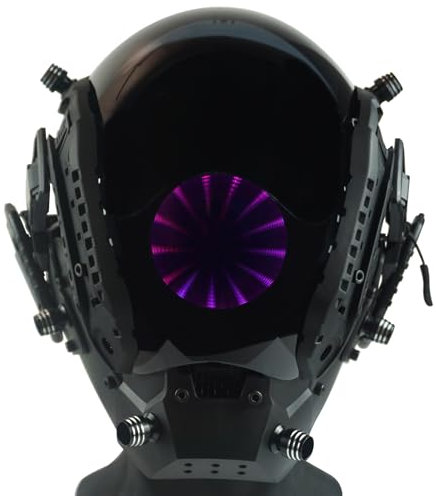 Marikito LED Punk Maske, Techwear Helm, Auge Des Abgrunds Design, Unendlich Leucht Maske, Perfekt für Halloween Partys, Cosplay (DIY Beleuchtungsmodi)