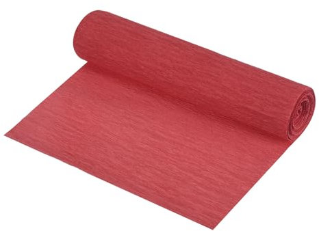 sourcing map Krepppapier Rolle Krepppapier Dekoration 2,5m lang 5,9 Zoll breit für Hochzeitszeremonie Verschiedene Festivals Dekoration, Dunkelrot