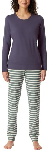Schiesser Damen Schlafanzug lang mit Bündchen Baumwolle - Nightwear