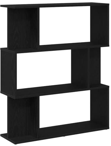 vidaXL Bücherregal Schwarz Eichen-Optik 80x24x96 cm Holzwerkstoff, Regal, Lagerregal, Büroregal, Aufbewahrungsregal, Bücherständer, Aktenregal