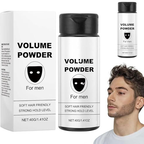 Polvos Pelo Hombre, 40g Based Texture Powder,Polvos Volumen Pelo, Polvo Voluminizador para Cabello, Polvos de peinado el Cabello Suave y Esponjoso Todo el Día, Cabello con Efecto Mate (A)