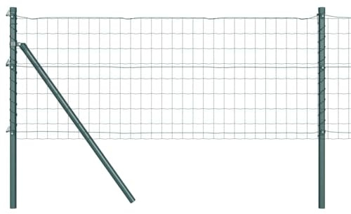 vidaXL Clôture avec poteau Vert 0,4 x 10 m Acier et PVC, Clôture de jardin et terrasse, panneaux modernes, barrière durable, style et vie privée au meilleur prix