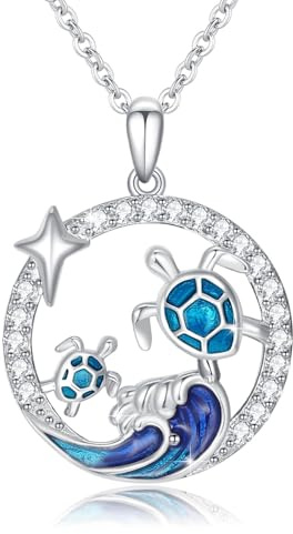 YEESIA Halskette mit Meerestiermotiv, 925er Sterlingsilber, Halskette mit Anhänger in Form eines Meerestiers, niedliches Schmuckgeschenk mit Tiermotiven für Frauen.