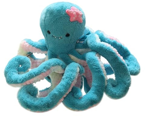 Ueiwffzo Oktopus Plüschtier Niedliche Oktopus Plüsch Krake Kuscheltier Spielzeug Meerestier Plüschpuppe Stofftier Für Kinder Mädchen (50cm,Blau)