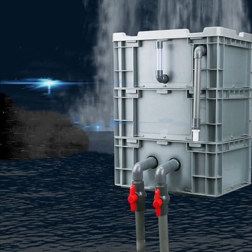 Fischteich Wasserfilterbox mit Pumpe und Filtermedien, 3-stufiger Druckumsatztank für externes Wasserzirkulationssystem