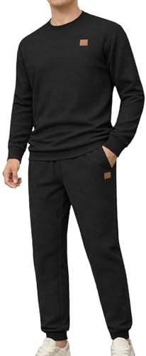 KUYIGO Ensemble de survêtement 2 pièces pour homme - Sweat en coton respirant - Pantalon de jogging avec cordon de serrage - Gym - Course à pied - Tenue d'entraînement - S-2XL