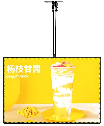 Caja De Luz LED De Aluminio a Presión Delgada LED, Soporte para Letrero Iluminado, Caja De Luz LED Publicitaria para Montaje En Pared, Pantalla De Tablero De Menú,Horizontal-60X120cm