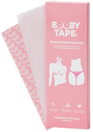 Booby Tape Silicone Scar Patches 6 x 20.5cm Reusable | Reusable Patches that Protect and Hydrate Skin While Helping Old and New Scars Fade. Suitable for Post-Surgery Recovery.