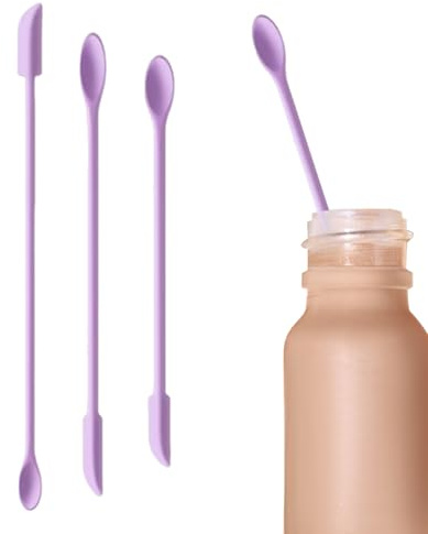 Beauty Jar Spatula - Set of 3 Reusable Double-Sided Spatulas Small Lotion Spoon Cream Container Foundation Scraper Mini Cosmetic Tool | Small Metal Applicators