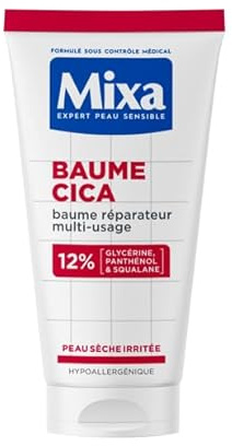 MIXA Baume Cica Réparateur Multi-Usage Peaux Sèches Irritées 50ml | Panthénol glycérine squalane, Apaise irritations, Toute la famille, Texture riche effet pansement