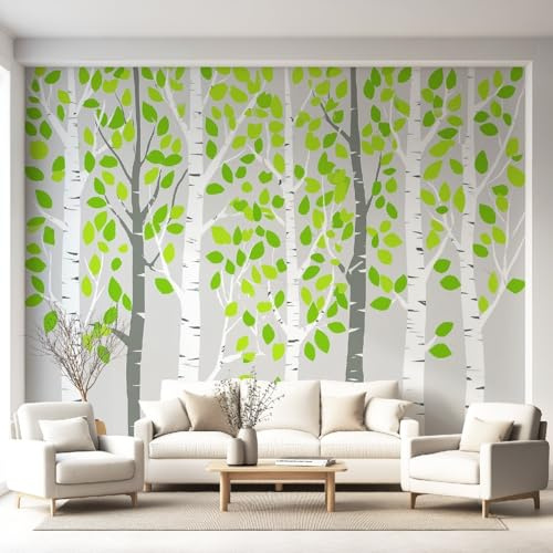 Générique Papier peint mural Forêt Branche Feuille, photo intissée pour bureau chambre ou espace gaming, déco Plat, 100 x 70 cm, finition mate, raccord facile, impression premium, touche intérieure